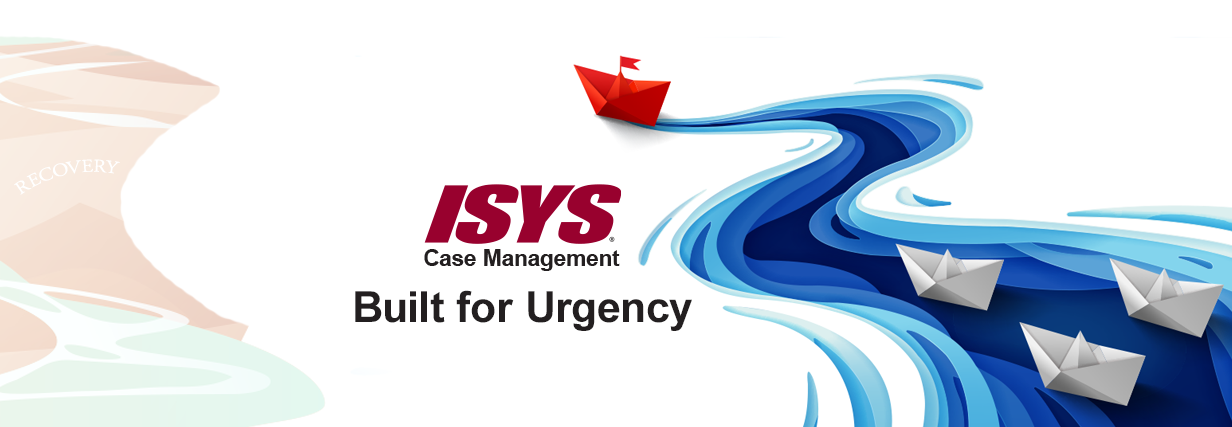 A red paper boat leads others through a river toward recovery, symbolizing ISYS case management’s leadership in rush case management and urgent injured worker support.